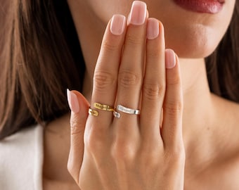 Custom Name Cross Ring, Personalized Engraved Initial Ring, 14K Gold Filled Handmade Jewelry