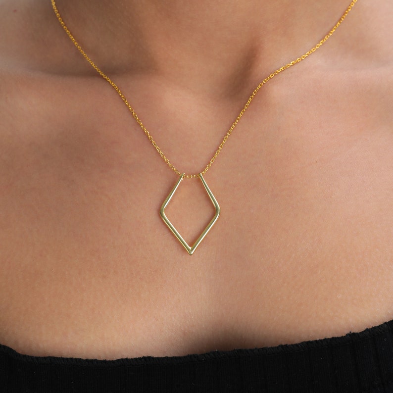 Geometrische ringhouder ketting Dikke kettingopties Ringmaat voor 3-11 Chirurg Cadeau Kerstcadeau Verlovingsring Keeper Trouwringhouder afbeelding 2