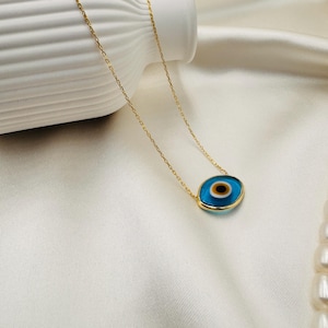 Dainty Evil Eye Necklace Gold Plated Evil Eye Glass Pendant Silver Good Luck Necklace Protection Jewelry Layering Necklace Gift For Her