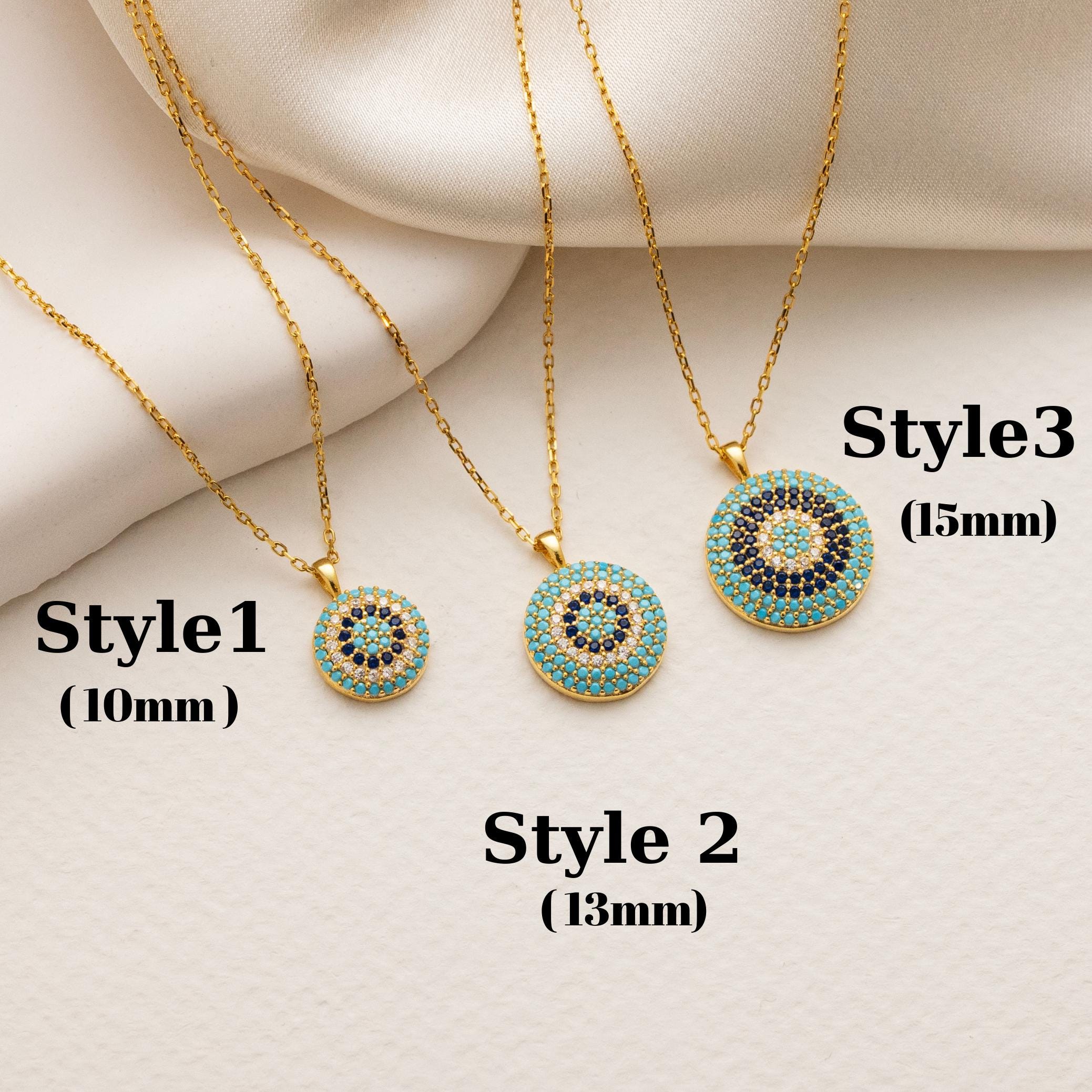 Evil eye pendant 18k gold - Etsy 日本