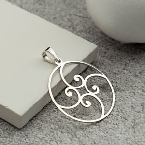 Spiral Fibonacci Necklace, Necklace Spiral, Fibonacci Swirl Pendant, Sterling Silver Necklace, Gift For Her, Mathematics Necklace