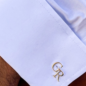 Gemelos con iniciales, gemelos con monograma, gemelos con letras personalizadas de plata de ley 925, para papá, regalo para esposo, regalo para papá, regalo de boda