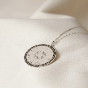 Personalized Natal Birth Chart, Men's Gift Map Necklace, Circle Astrology Pendant, Gift For Her, Valentine's Day Gift, Mom Gifts, 925 Silver