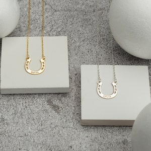 Personalised Horseshoe Necklace, Engraved Horseshoe Personalized Necklace, Gift For Mom, Horse Lover Jewelry, Personalized Christmas Gift
