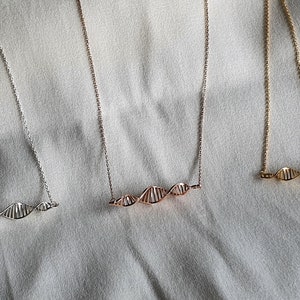 DNA Science Molecule Necklace Double Helix Pendant Mothers Day Gifts For Her Mom Doctor Gifts Science Gifts Rose Gold Gold Silver Plated image 8