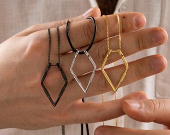 Oxidized Sterling Silver Ring Holder Necklace - Cuban - Box Chain - Leather Cord