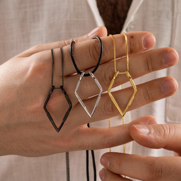 Oxidized Sterling Silver Ring Holder Necklace - Cuban - Box Chain - Leather Cord