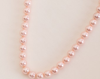 Pink Pearl Choker Necklace Earrings Set Dainty Pink Pearl Choker 12 inch Pearl Choker Pink Pear Jewelry Set Men Women Pearl Choker Necklace