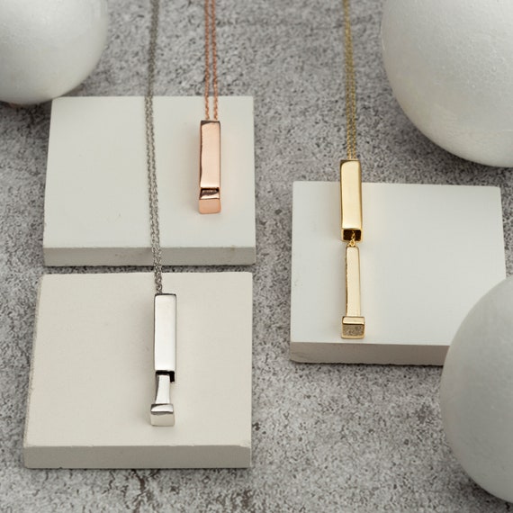 Hidden Message Bar Pendant | Necklace | Personalise Hidden Message Bar Pendant | Necklace | Personalise