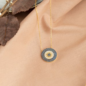 Evil Eye Necklace Silver Dainty Pave Protection Evil Eye Pendant Good Luck Jewelry Gold Evil Eye Necklace Gift for Her Talisman Necklace