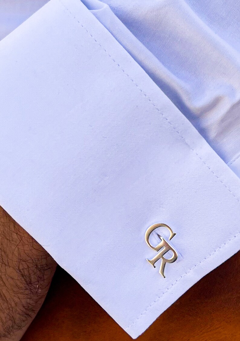 Personalized Cufflinks Sterling Silver Initials Cufflink Etsy