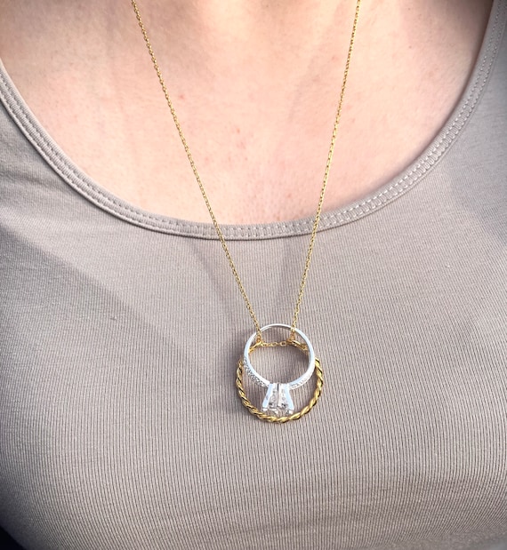 Ring Holder Necklace Minimalist Twisted Circle Dainty Necklace