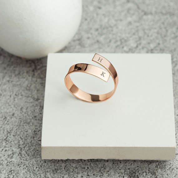 MeMolissa Initial Letter Rings for Women Girls Love Heart Stainless Steel  Finger Rings Fashion Jewelry Friends Gift New