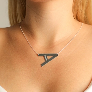 Colar com letras grandes em ouro, colar com inicial grande, colar com inicial grande em ouro, colar alfabético personalizado, presente para ela, presente para ele