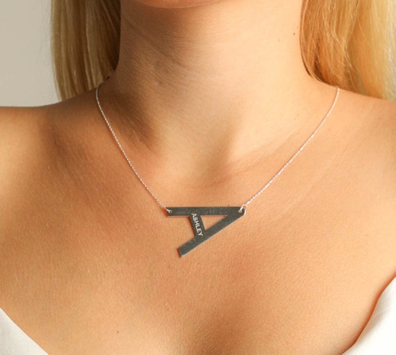 Large initial necklace Capital letter Initial necklace Big initial necklace  Women's gift Mom's gift Friendship gift Birthday gift