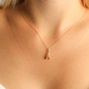 Tiny Wishbone Necklace Gold Filled, Silver Wishbone Lucky Charm Necklace, Anniversary Gift, Gift For Her, Gift For Him
