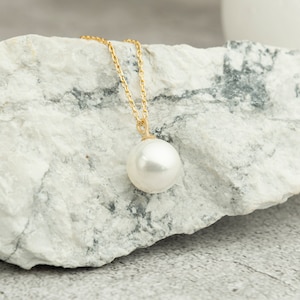 Single Pearl Dainty Necklace  Elegant Classic Pearl Crystal Pearl Choker Necklace Wedding Gifts Everyday Necklace Gift For Her Gift For Him