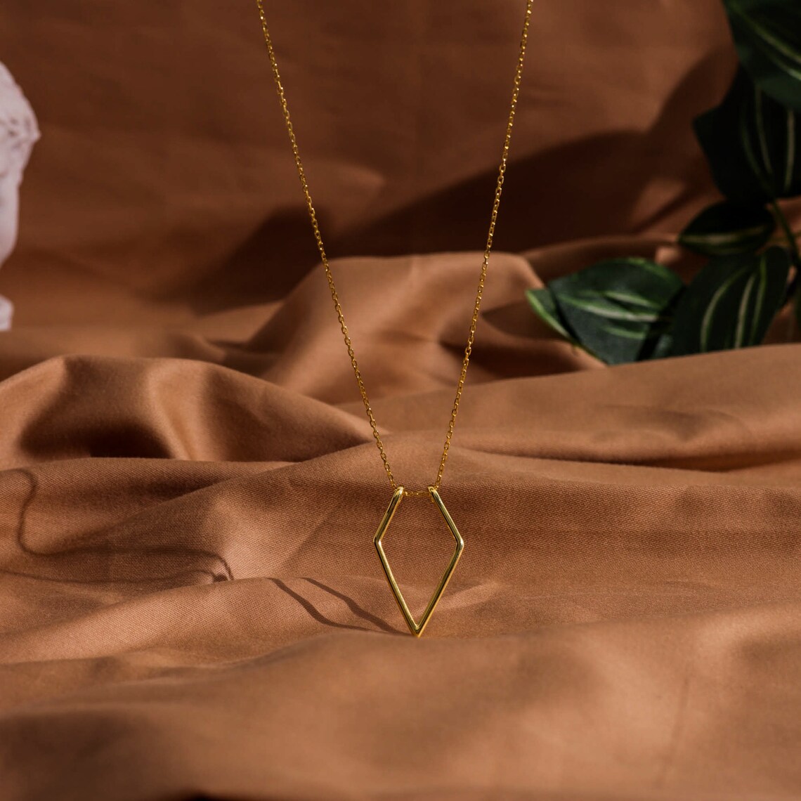 Geometric Ring Holder Necklace 14k Gold Ring Holder Necklace Etsy