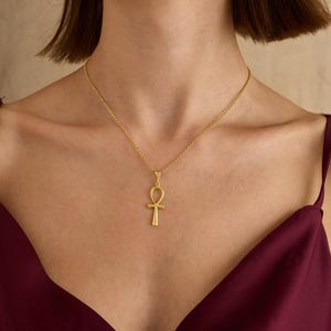 Ankh Necklace Ancient Symbol Necklace Egyptian Ankh Pendant Sterling Silver Ankh Life Symbol Necklace Protection Necklace Gift for Her