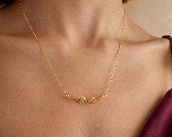 Sterling Silver DNA Necklace: Science Jewelry Gift