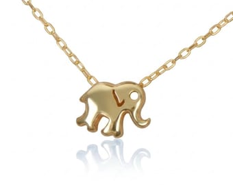 Tiny Elephant Necklace: 925 Sterling Silver Good Luck Charm