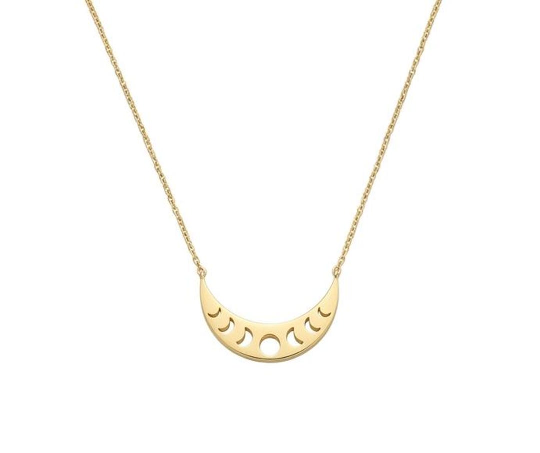 Dainty Sterling Silver Moon Phase Necklace: Celestial Jewelry for Women ...