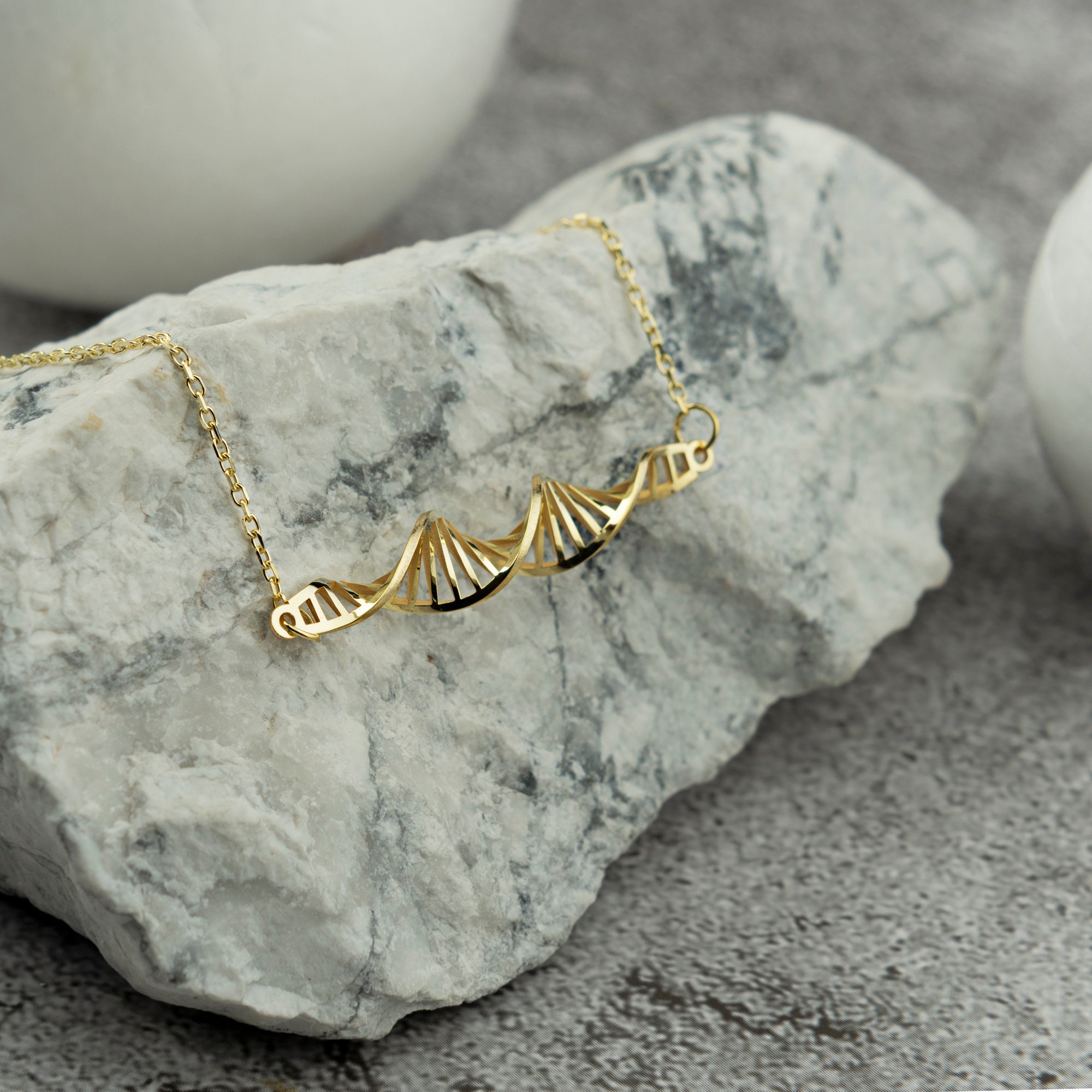 アクセサリー Handmade Vintage Silver DNA Necklace 925 Sterling Silver DNA Necklace: Science Jewelry Gift - Etsy