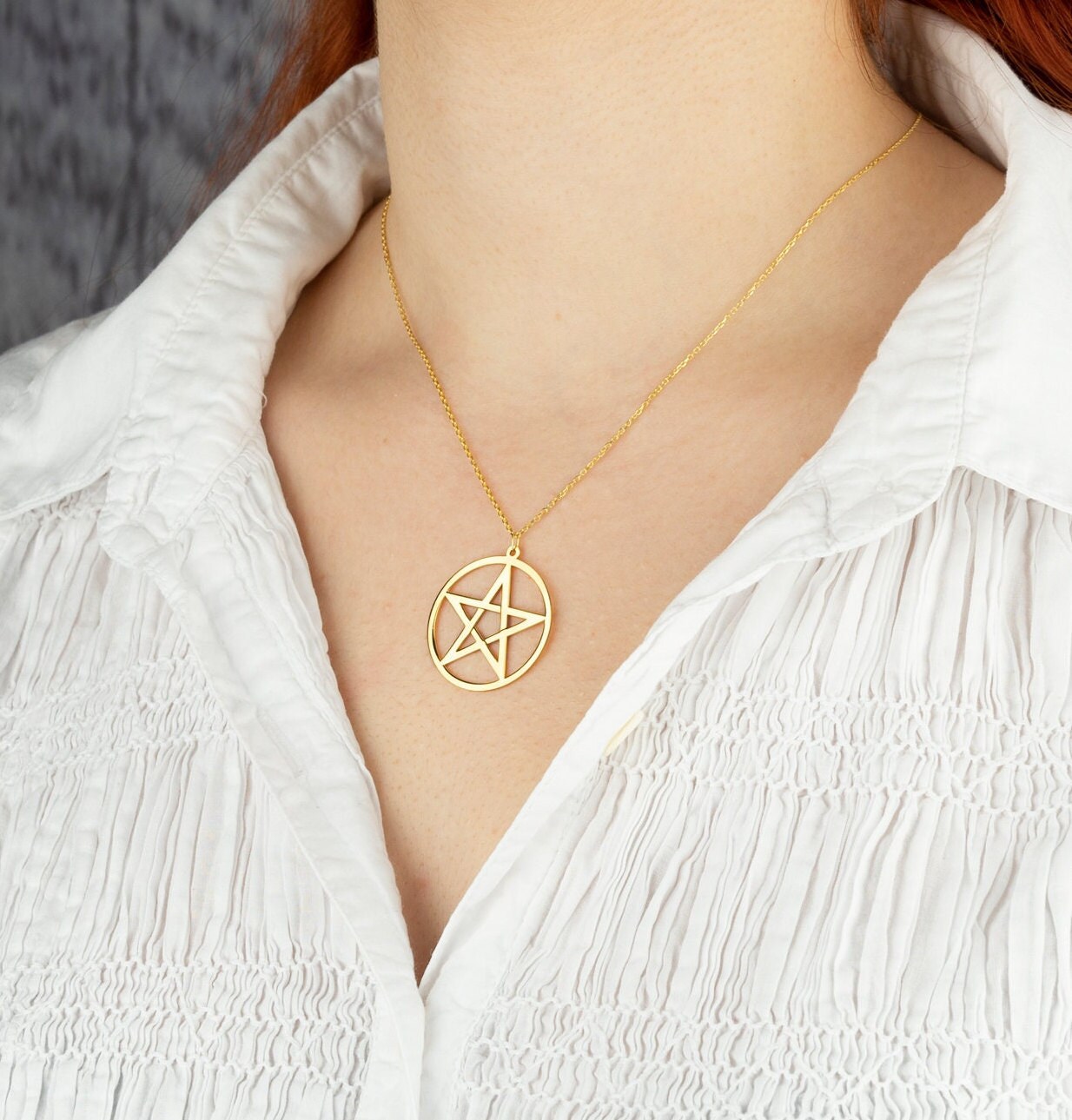 Ciondolo Pentacolo In Bronzo - Collana Pagana Per Wicca E Spiritualit Gioiello D 352989 - Foto 5