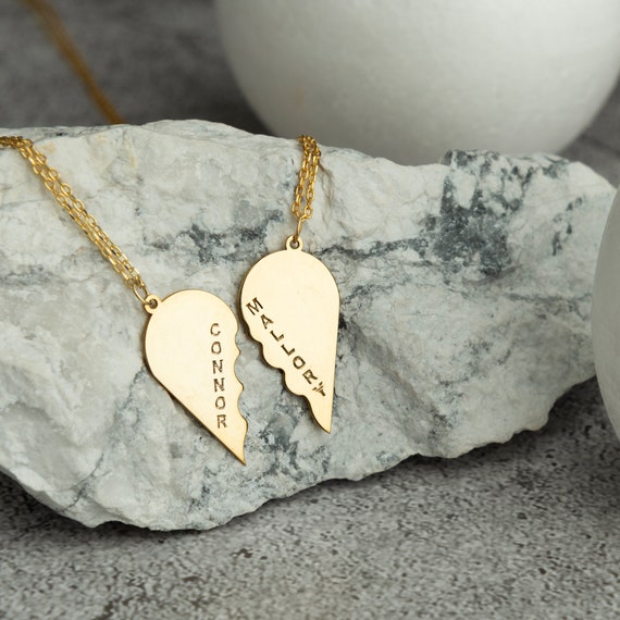 Necklace for Women Choker Couple Paired Broken Heart Pendant Necklace for  Couples Lover Wedding Valentine's Day Magnet Necklaces A Pair of Love