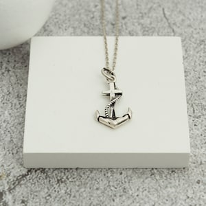 Anchor Necklace Sterling Silver, Men Anchor Necklace, Personalise Nautical necklace, Anchor Charm Pendant, Gift For Him, Sterling Silver