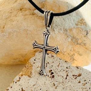 Sterling Silber Kreuz Halskette Herren Kreuz Halskette Silber Sterling Silber Kreuz Halskette Jungen Kreuz Halskette Taufe Geschenk Weihnachtsgeschenke