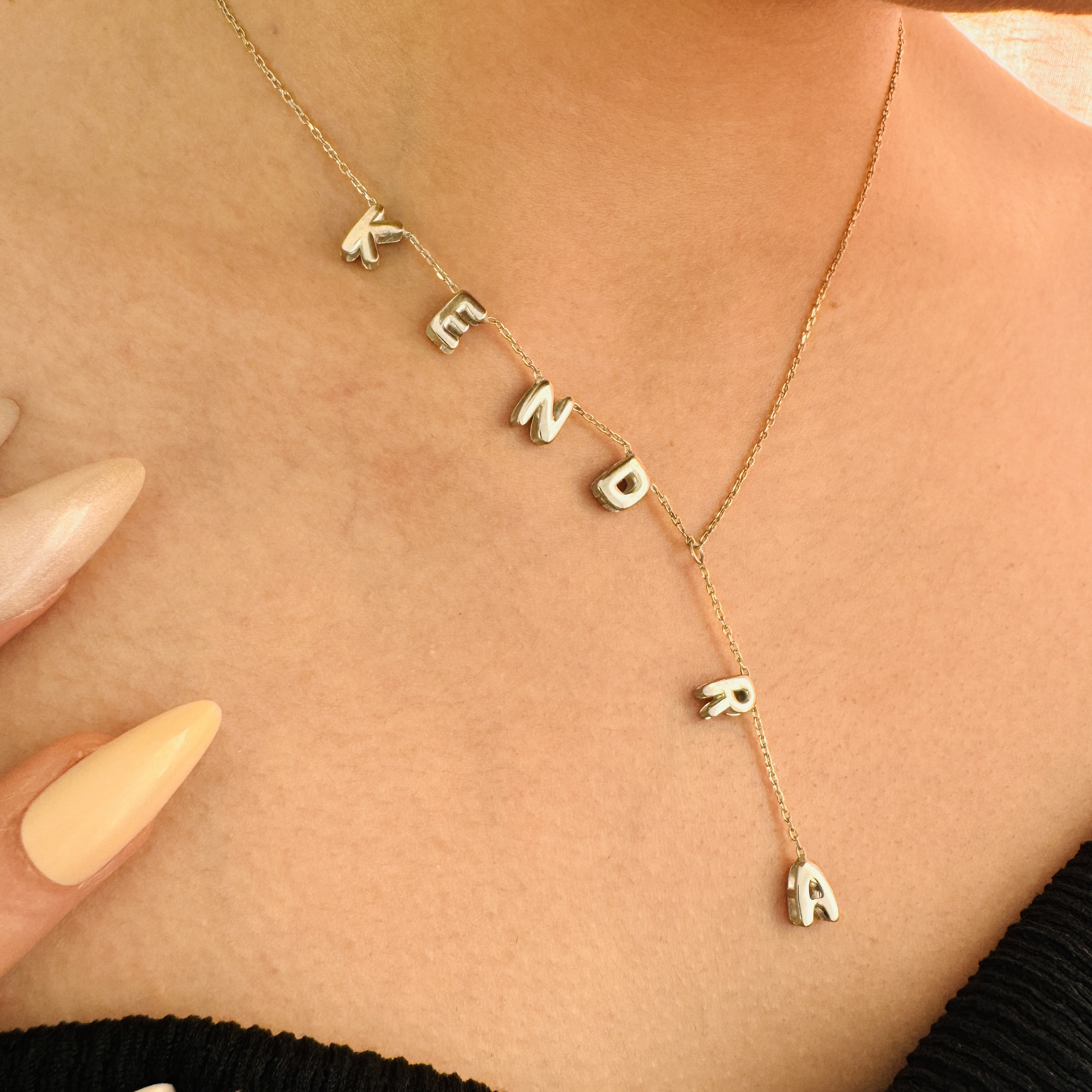 Personalized Silver Bubble Letter Y Necklace - Elegant Jewelry Gift for Her
