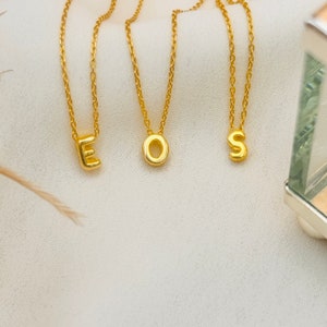 Custom 3D Bubble Name Necklace Personalized Name Necklace Gold Initial Bubble Letters Necklace Monogram Necklace Personalised Gift