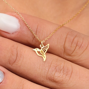 Dainty Tiny Hummingbird Necklace Hummingbird Choker Necklace Freedom Necklace Hummingbird Lovers Gift Silver Hummingbird Necklace