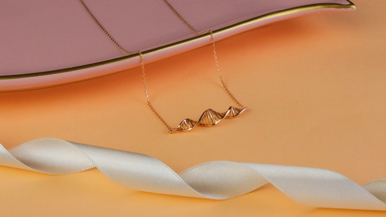 DNA Science Molecule Necklace Double Helix Pendant Mothers Day Gifts For Her Mom Doctor Gifts Science Gifts Rose Gold Gold Silver Plated Rose Gold Plated