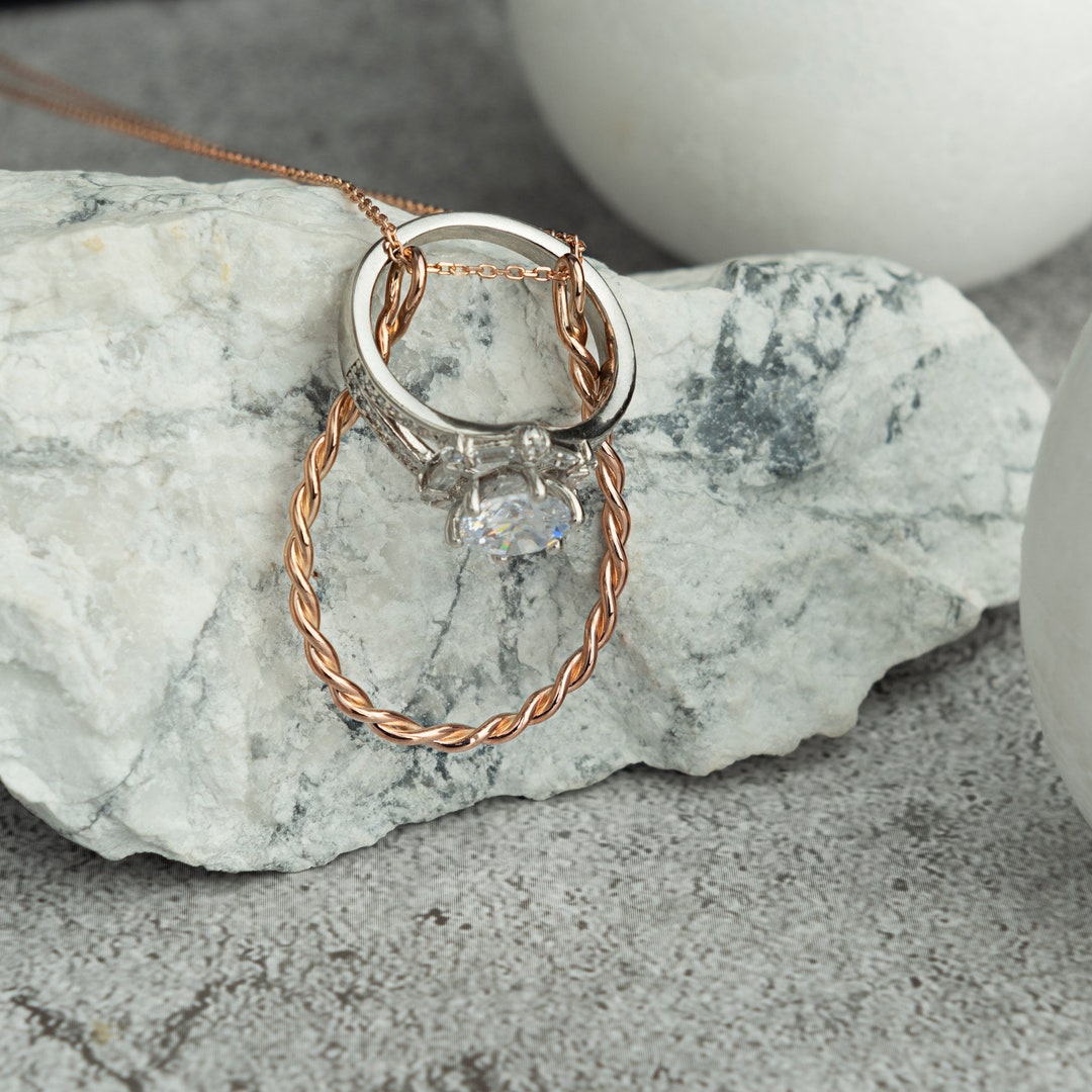 Ring Holder Necklace Mens Ring Holder Necklace Twisted Wire Etsy