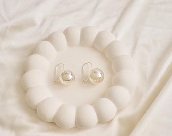 Sterling Silver Ball Drop Earrings - Modern Minimalist Jewelry
