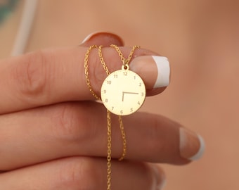 14k Weißgold Benutzerdefinierte Datum Disk Halskette eingravierte Datum Halskette Baby Geburt Zeit Halskette Frau Geschenk Mama Geschenk fördert Geschenk