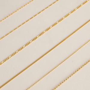Gold filled ketting 925 sterlingzilver vergulde ketting armband enkelband choker ketting Figaro ketting Cubaanse ketting paperclip sierlijke ketting