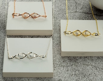 Sterling Silver DNA Necklace: Science Jewelry Gift - Etsy