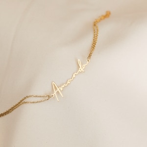Dainty Custom Name Bracelet Personalized Gift Signature Name Bracelet Gold Name Bracelet Custom Bracelet Unique Christmas Gift for Her