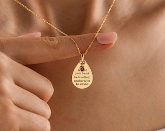 Personalized Handwriting Necklace with Birthstone, Sterling Silver Signature Pendant