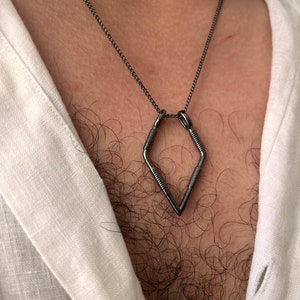 Herenringhouder ketting zwarte ringhouder ketting verlovingsring houder hanger chirurg cadeau echtgenoot ringhouder hanger kerstcadeau