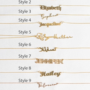 Personalized Name Necklace Best Fonts Gold Name Plate Necklace Customizable Jewelry Angel Number Necklace Christmas Gift Mommy Gifts For Her