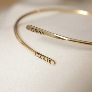 Personalized Sterling Silver Cuff Bracelet: Engraved Name Bangle