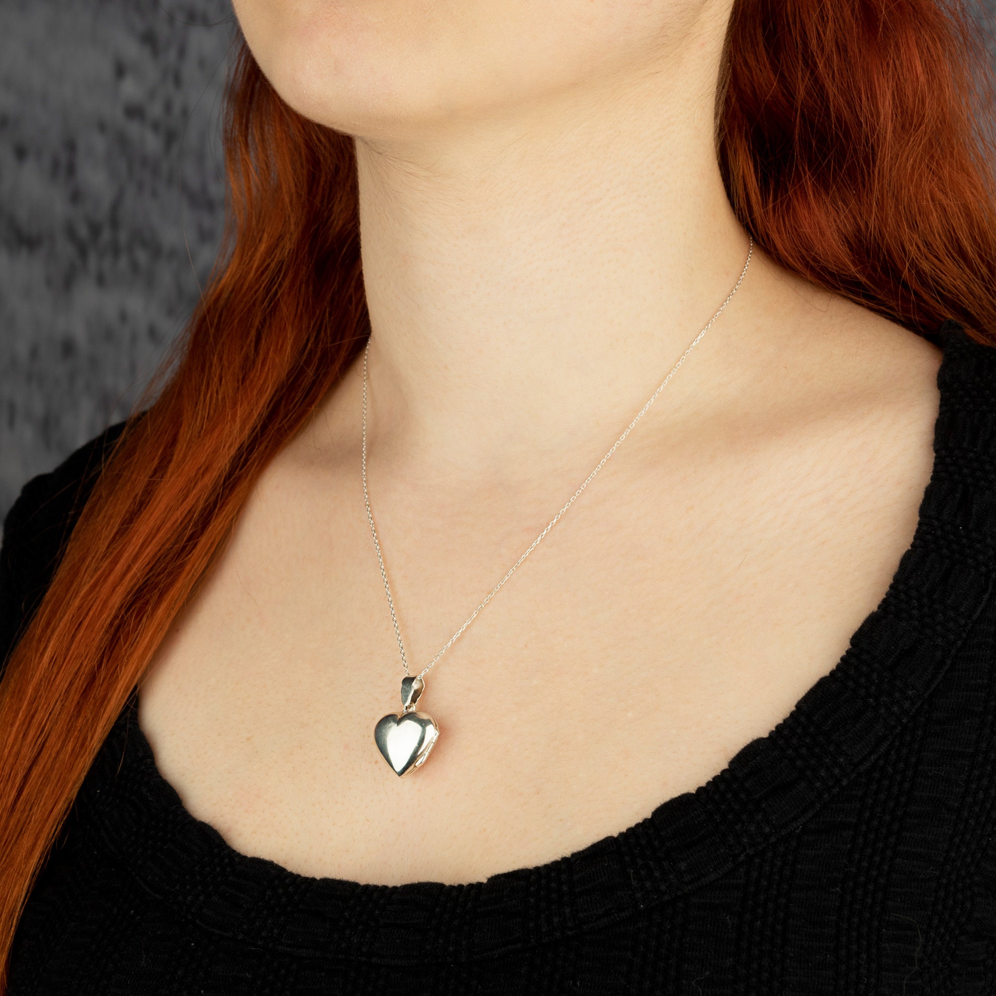 Collana Medaglione A Cuore Personalizzata In Argento 925 Con Foto/Testo/Iniziali - Regalo Per Fidanzata, Mamma