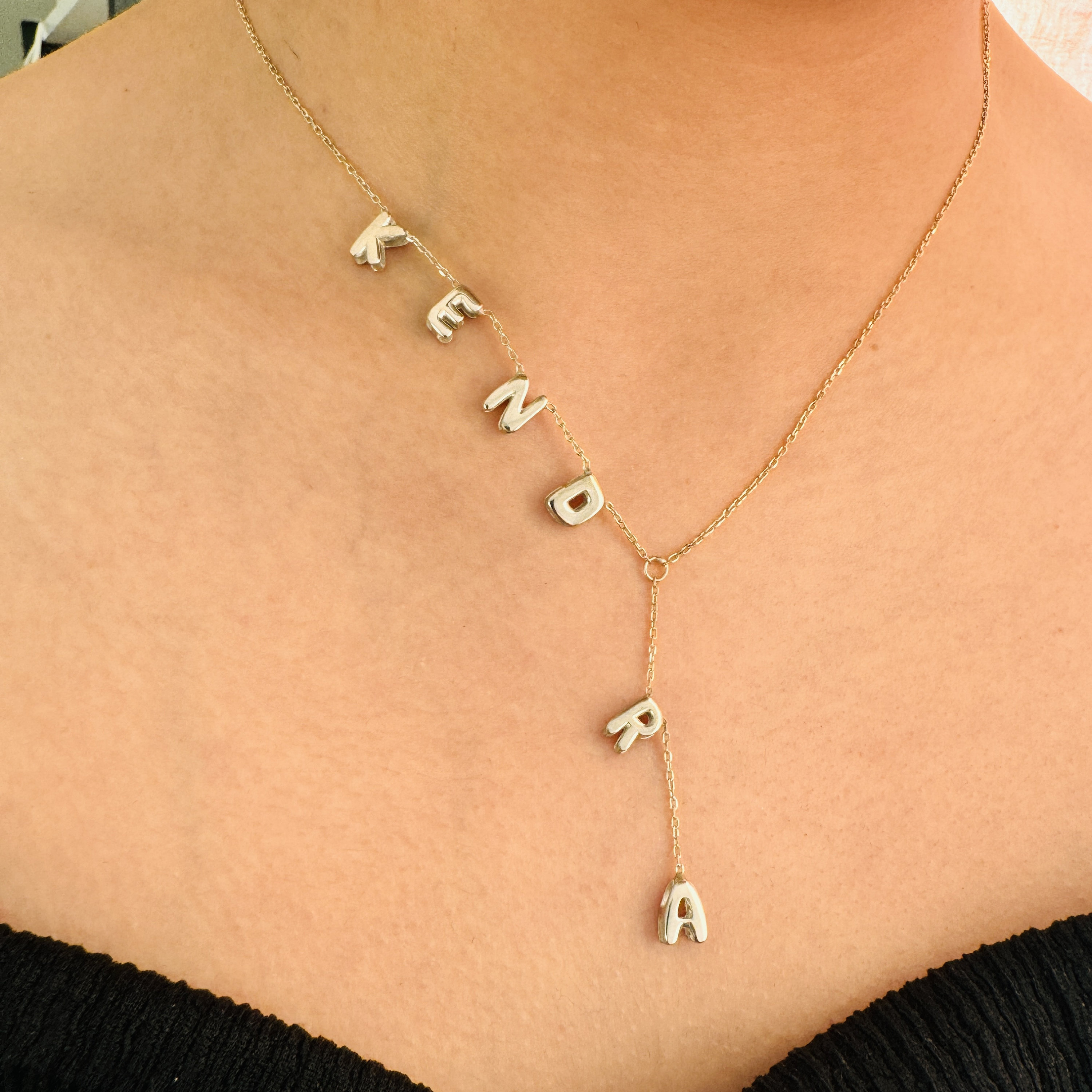 Personalized Silver Bubble Letter Y Necklace - Elegant Jewelry Gift for Her