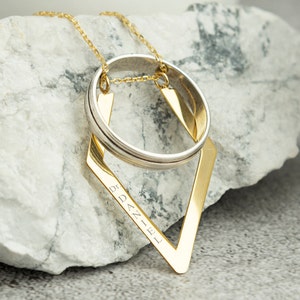 Geometric Sterling Silver Ring Holder Necklace