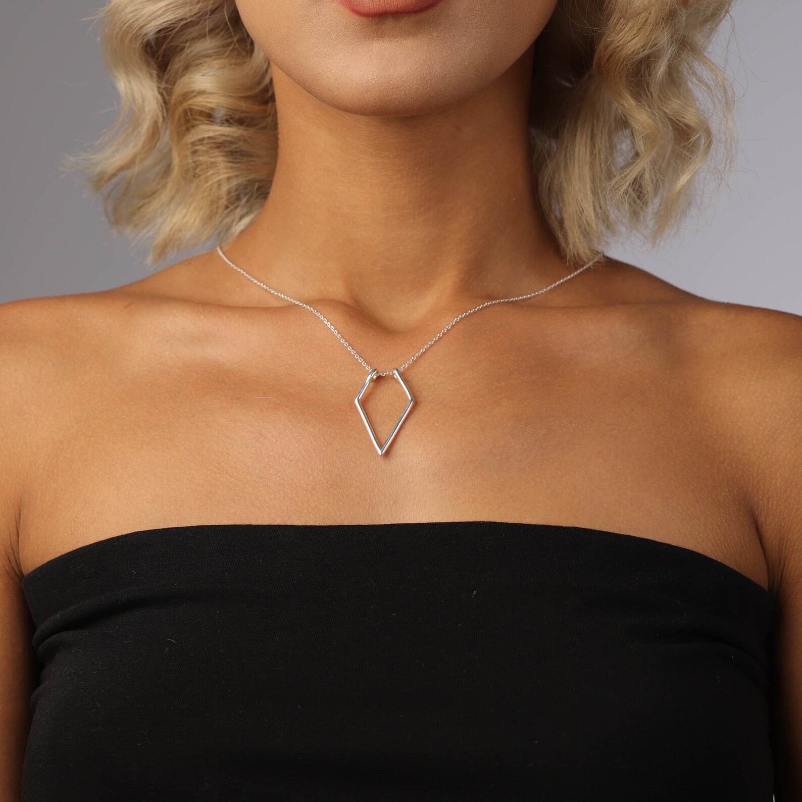 Geometric Ring Holder Necklace 14k Gold Ring Holder Necklace Etsy