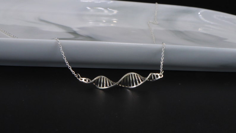 DNA Science Molecule Necklace Double Helix Pendant Mothers Day Gifts For Her Mom Doctor Gifts Science Gifts Rose Gold Gold Silver Plated Sterling Silver